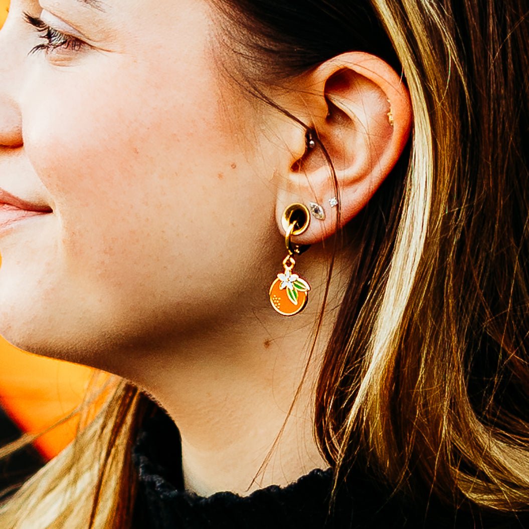 Orange Blossom Huggie Hoop Earrings - Sleepy Mountain