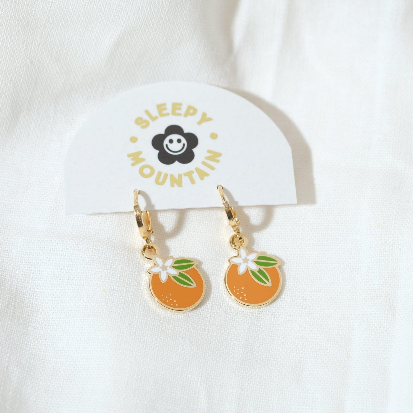 Orange Blossom Huggie Hoop Earrings - Sleepy Mountain