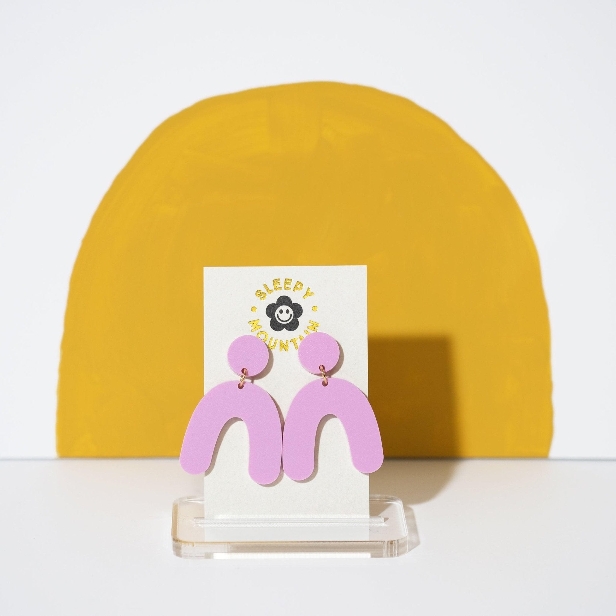 Organic Arch Earrings in Lilac - Sleepy Mountain