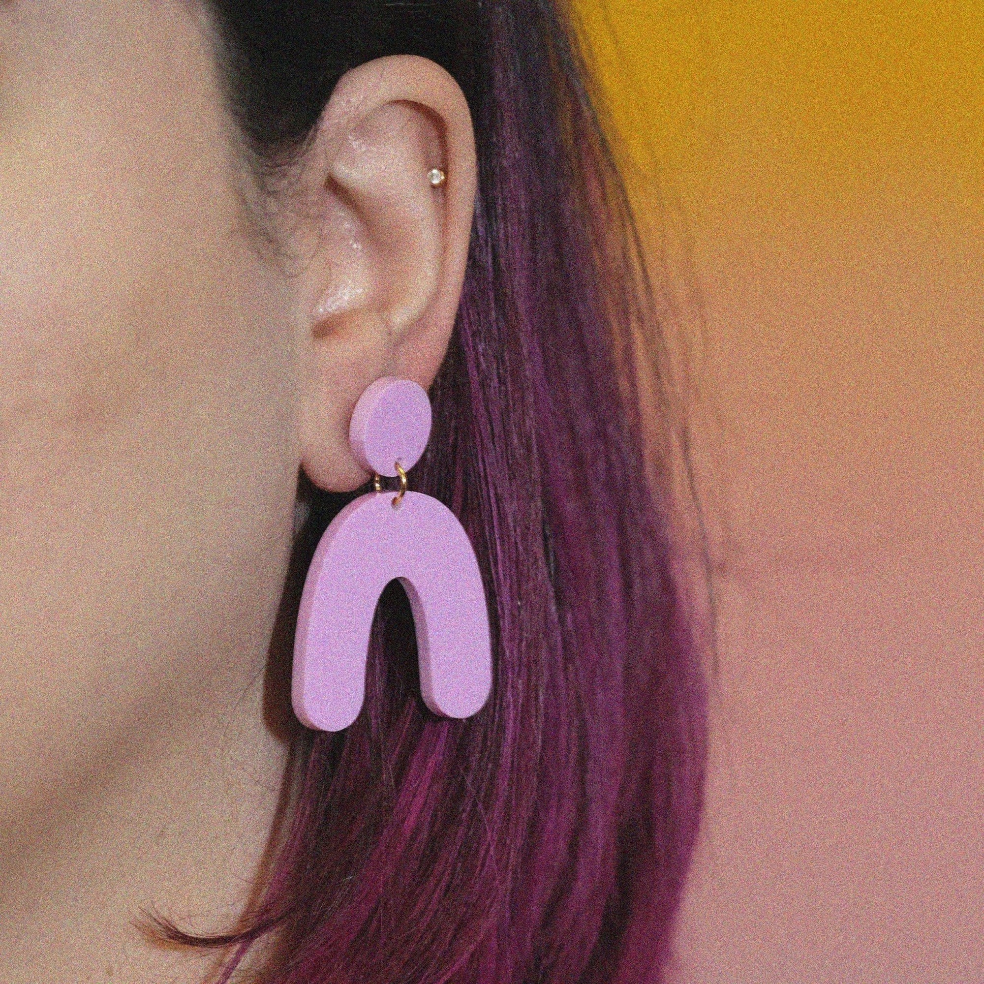 Organic Arch Earrings in Lilac - Sleepy Mountain