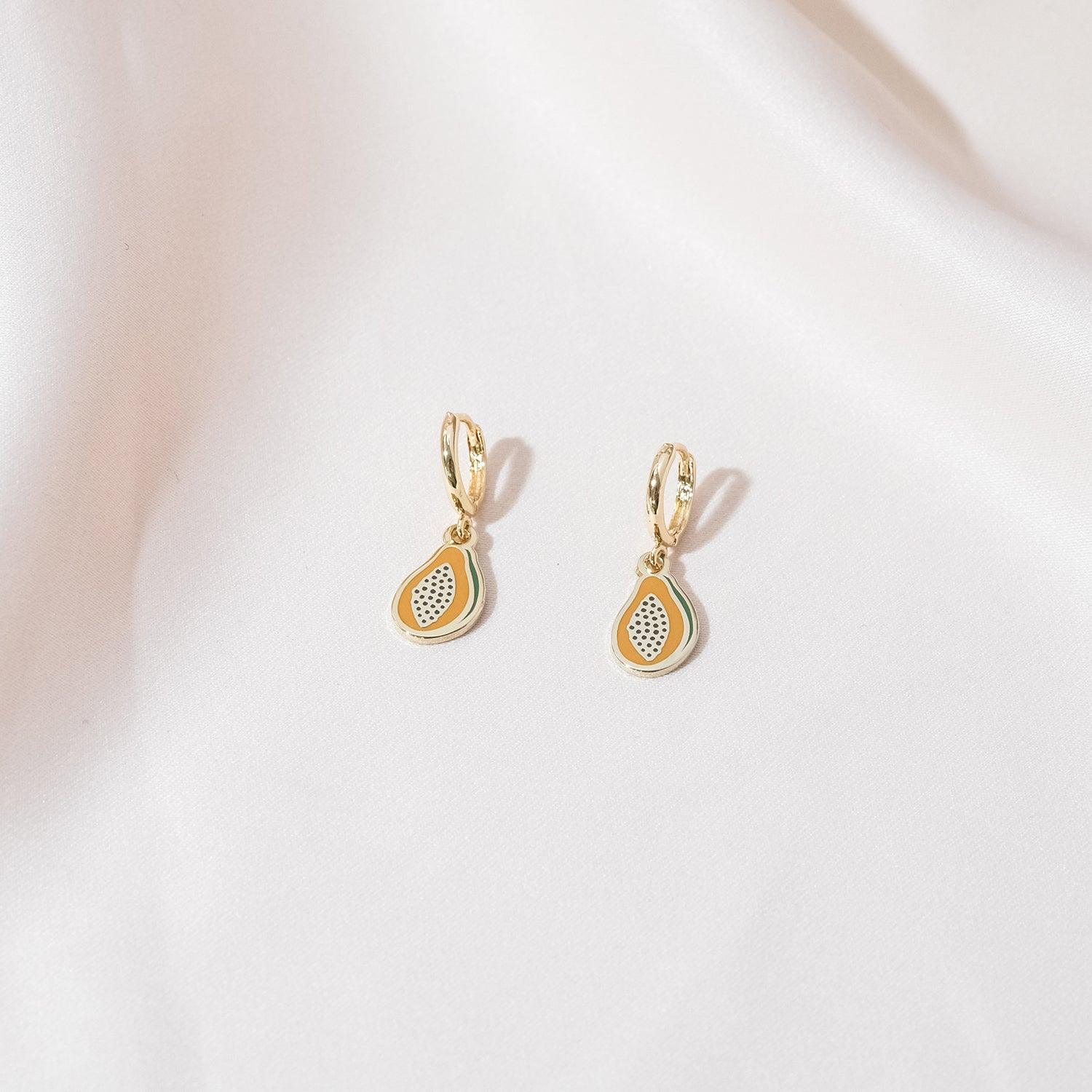 Papaya Huggie Hoop Earrings - Sleepy Mountain