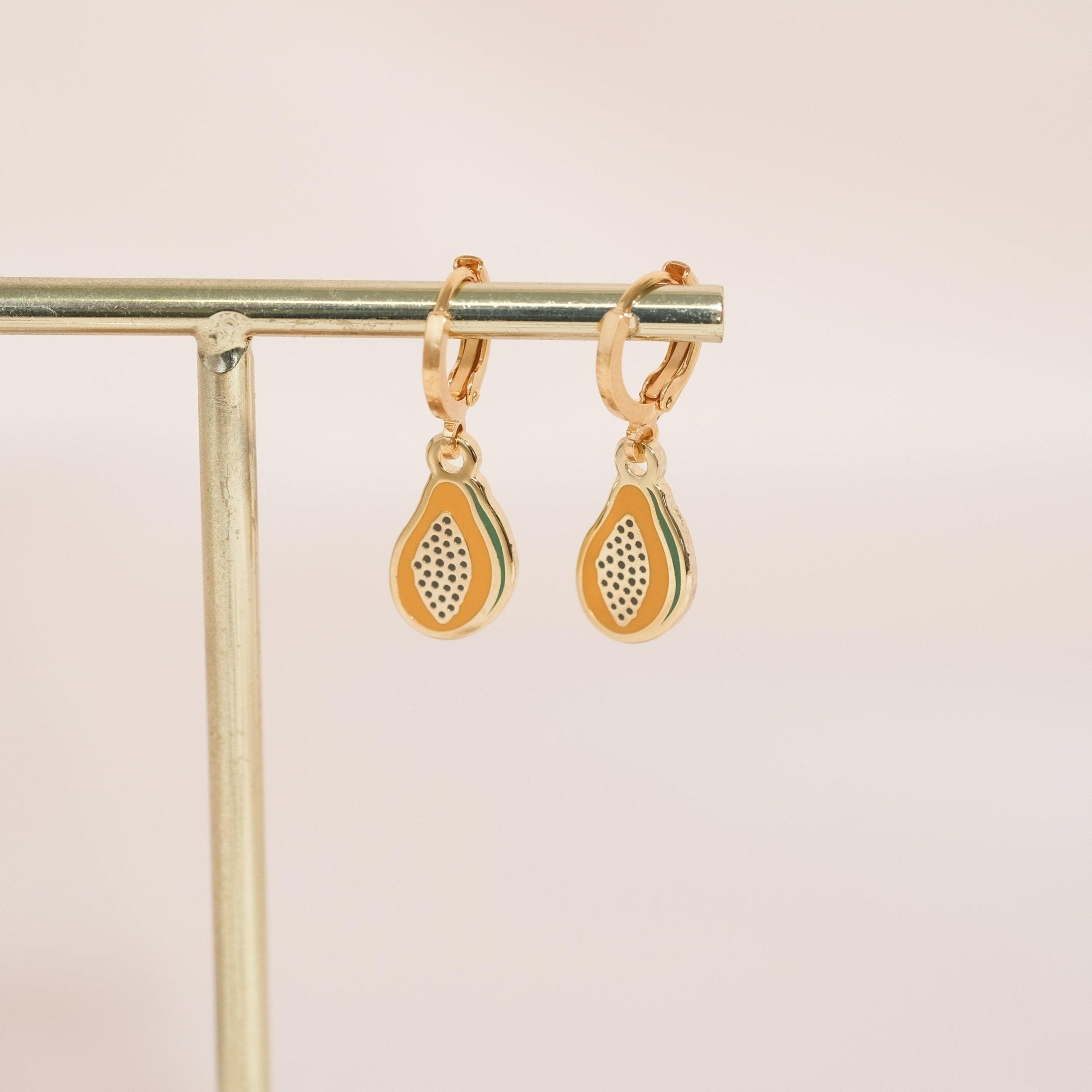 Papaya Huggie Hoop Earrings - Sleepy Mountain