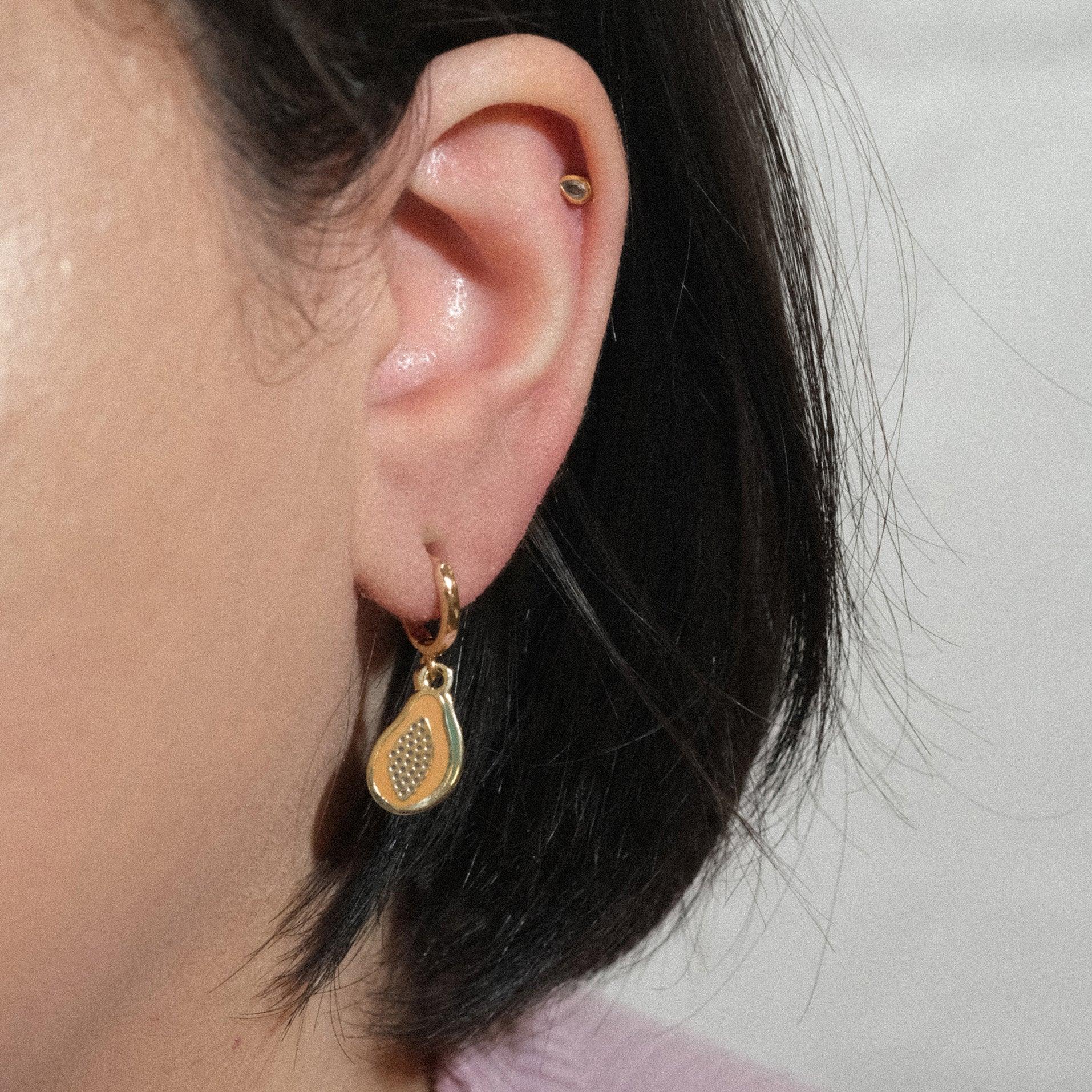 Papaya Huggie Hoop Earrings - Sleepy Mountain