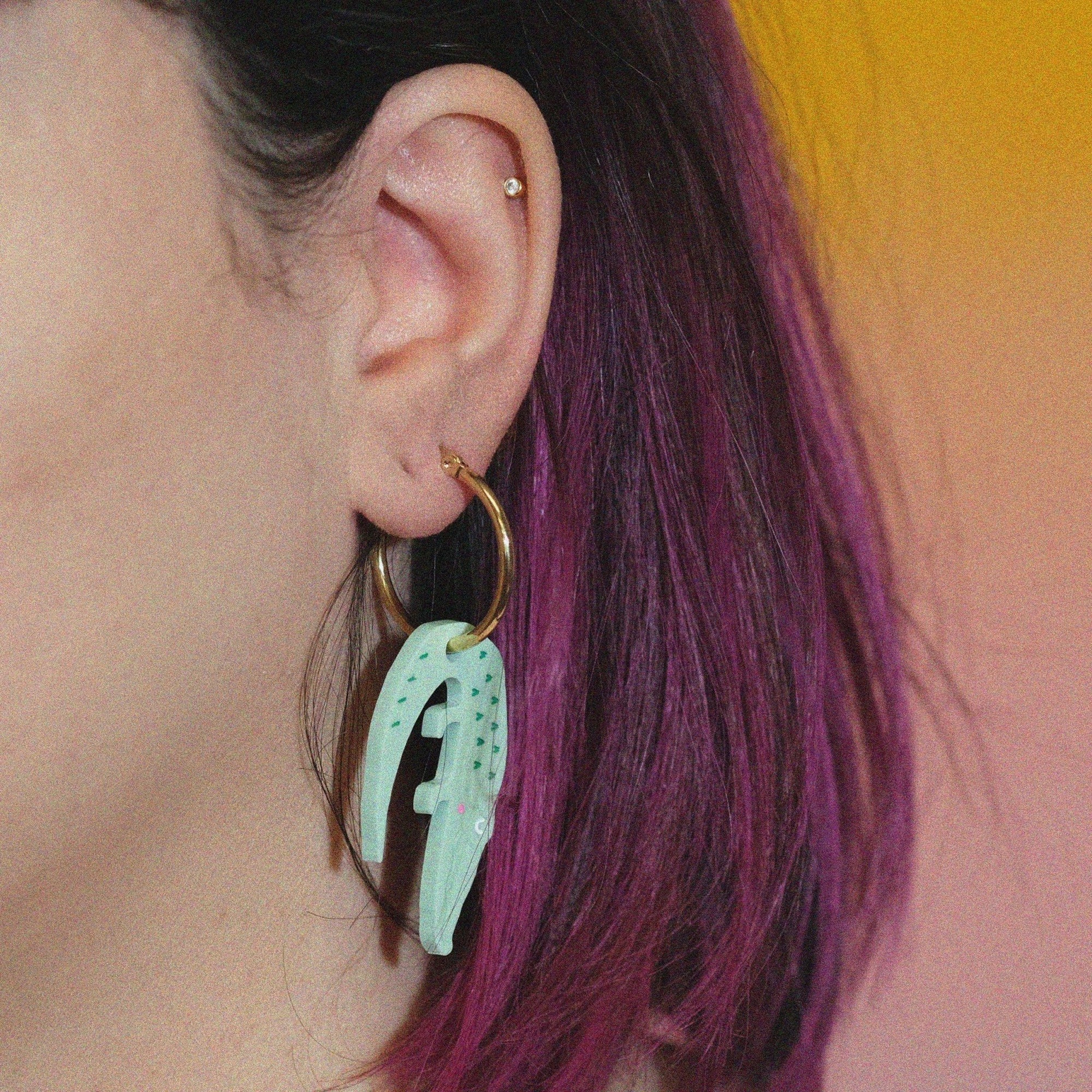 Pastel Alligator Hoop earrings - Sleepy Mountain