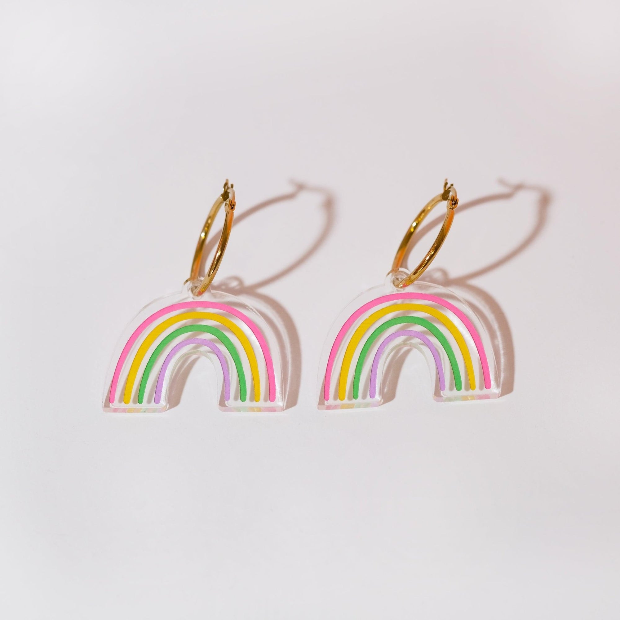 Pastel Rainbow Hoop Earrings - Sleepy Mountain