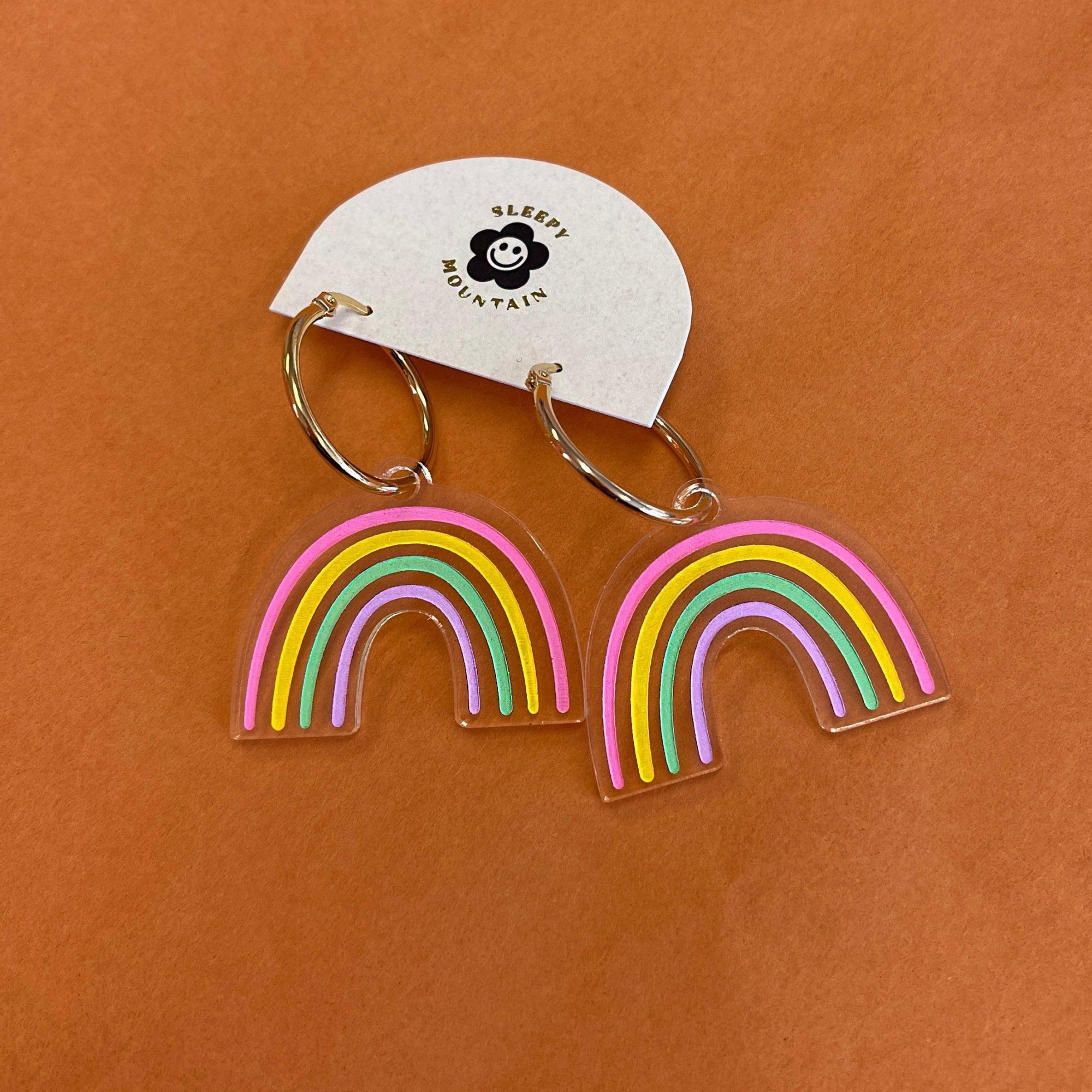 Pastel Rainbow Hoop Earrings - Sleepy Mountain