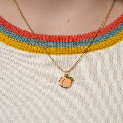 Peach Booty Charm Necklace - Sleepy Mountain