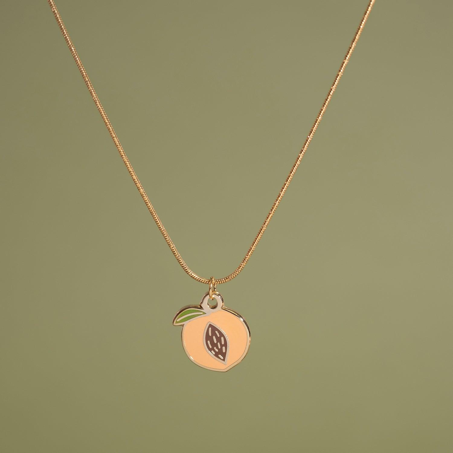 Peach Pit Charm Necklace - Sleepy Mountain