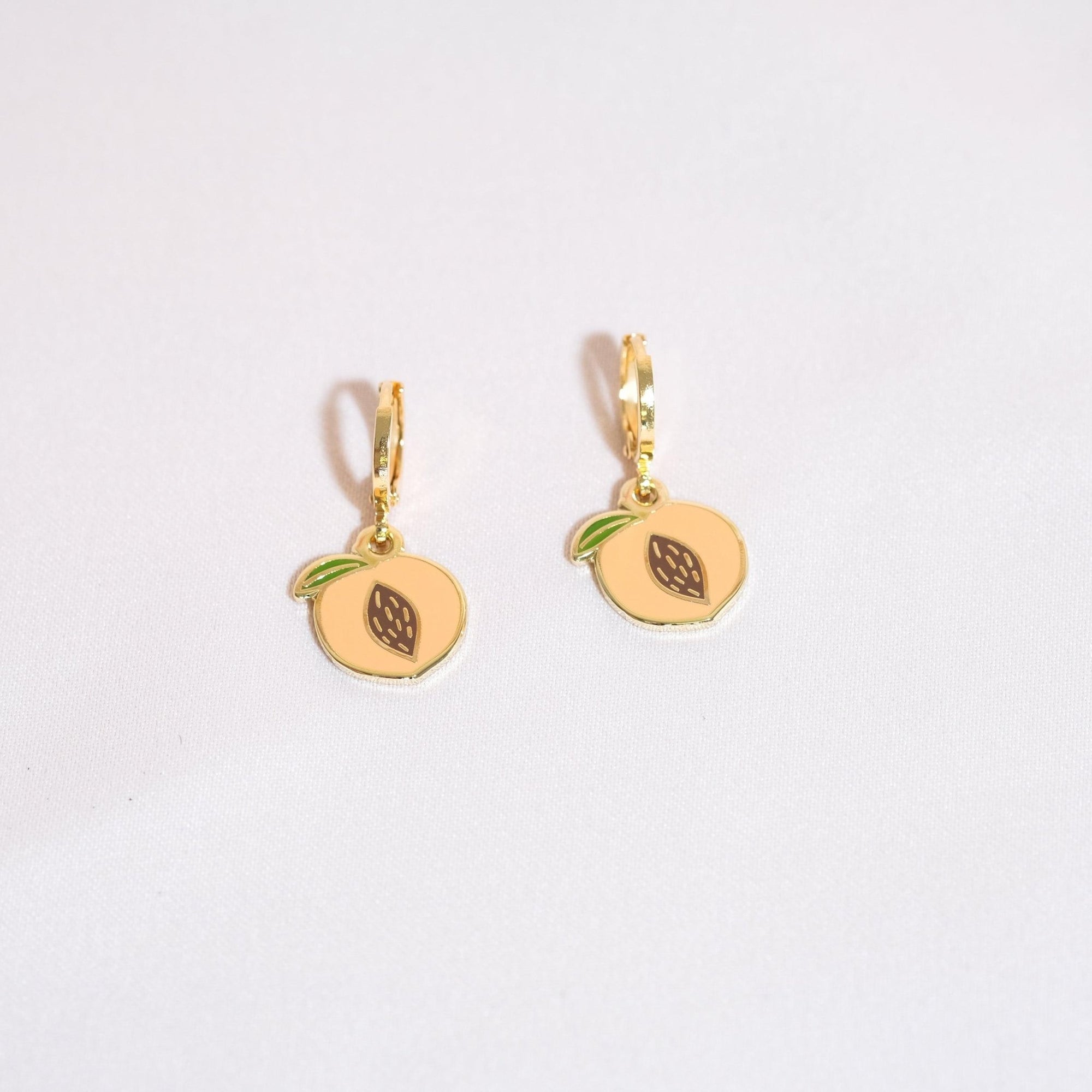 Peach Pit Huggie Hoop Earrings - Sleepy Mountain