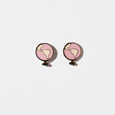 Pink Globe Stud Earrings - Sleepy Mountain