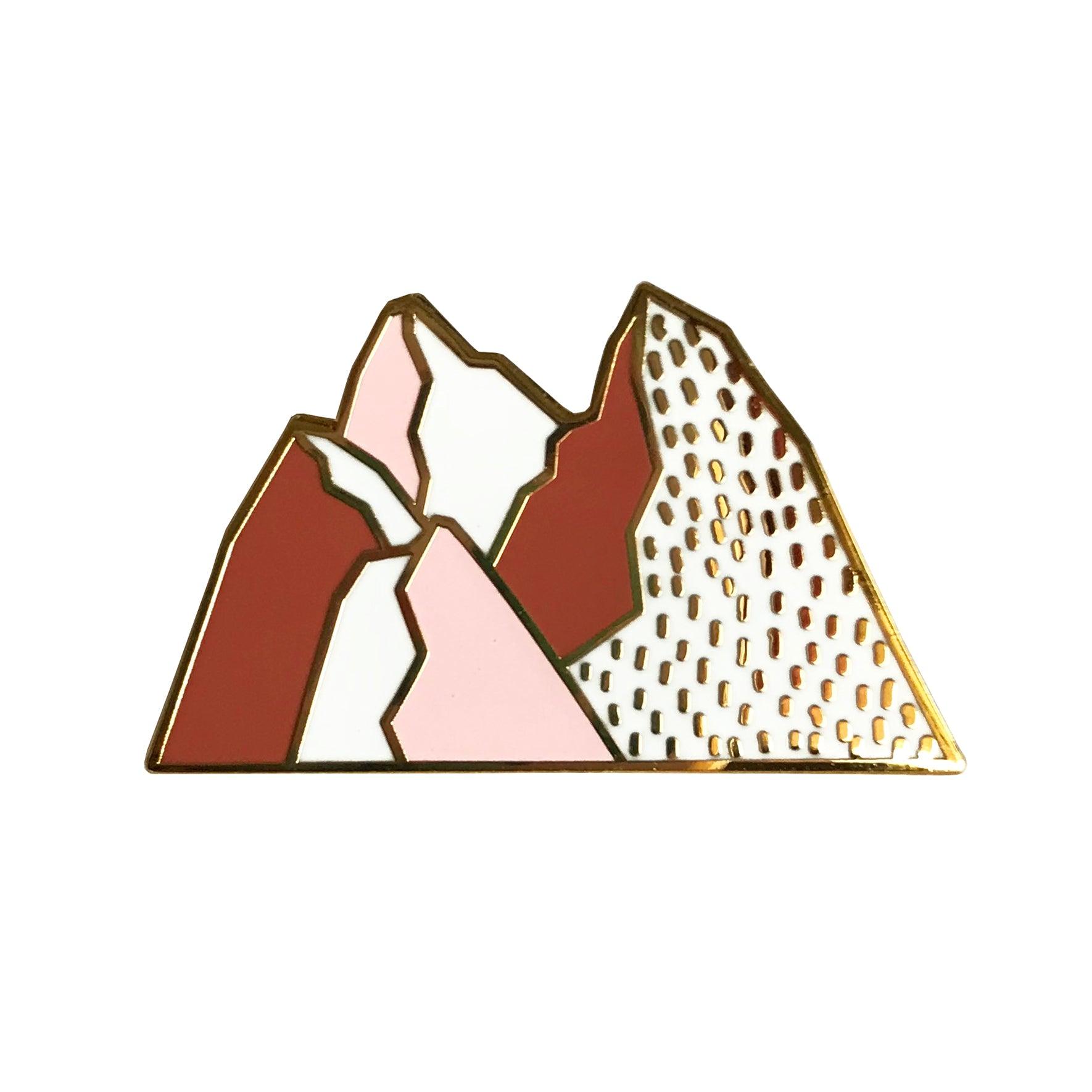 Pink Mountains Enamel Pin - Sleepy Mountain