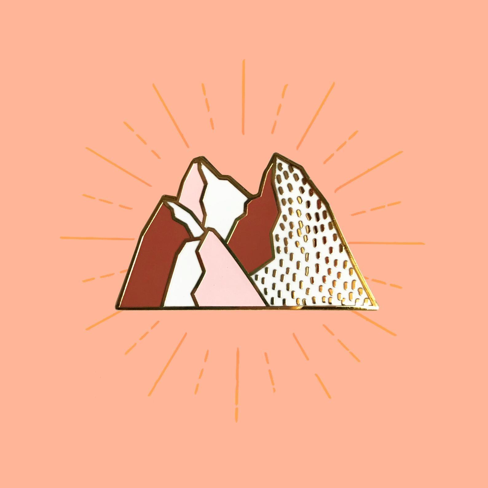 Pink Mountains Enamel Pin - Sleepy Mountain