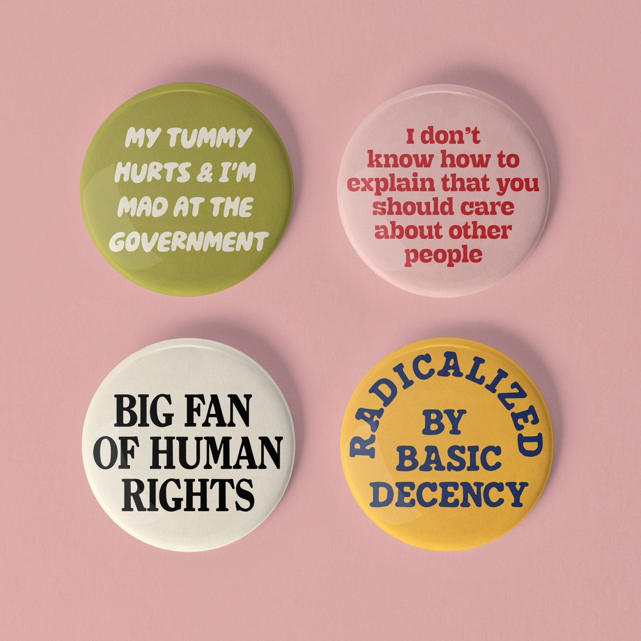 Political pinback buttons set of 4 - Sleepy Mountain