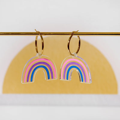Pride Rainbows 🏳️‍🌈 - Bisexual Rainbow Hoop Earrings - Sleepy Mountain