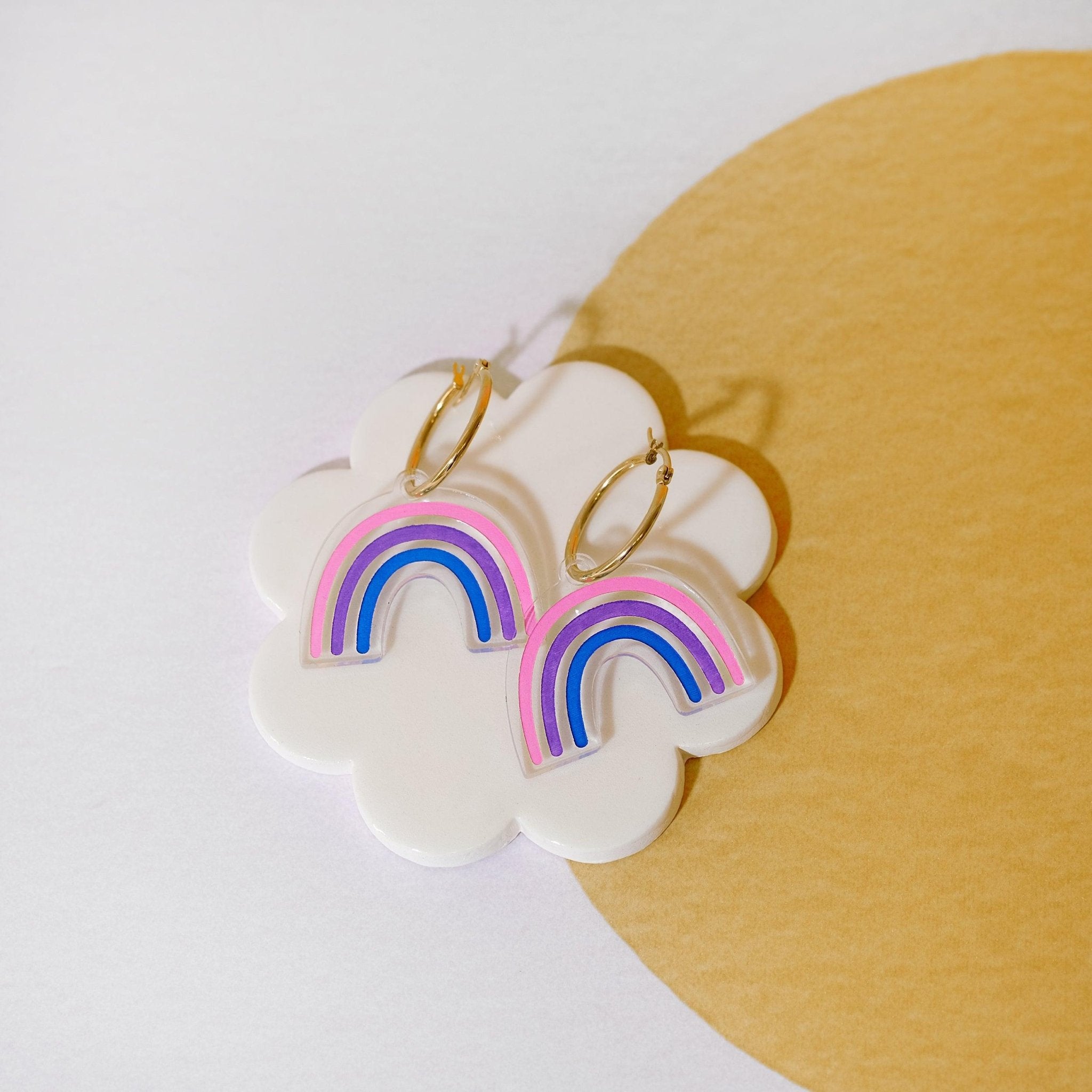 Pride Rainbows 🏳️‍🌈 - Bisexual Rainbow Hoop Earrings - Sleepy Mountain