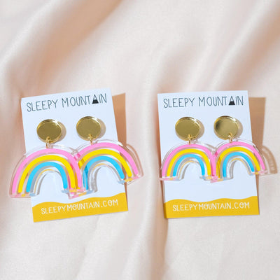 Pride Rainbows 🏳️‍🌈 - Pansexual Rainbow Dangle Earrings - Sleepy Mountain