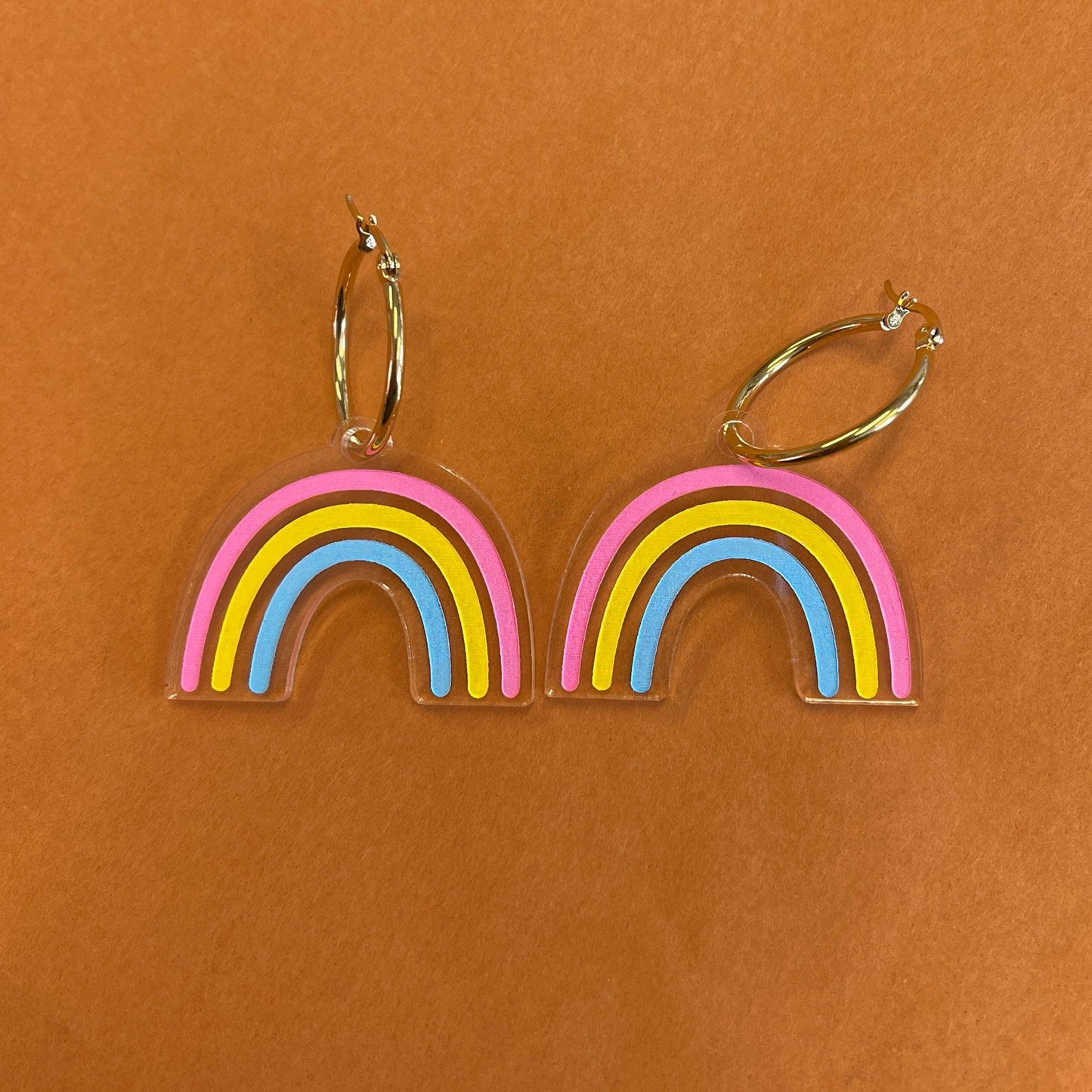 Pride Rainbows 🏳️‍🌈 - Pansexual Rainbow Hoop Earrings - Sleepy Mountain