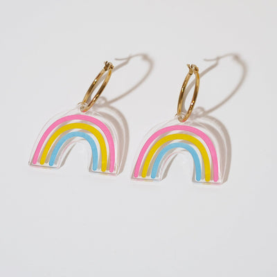 Pride Rainbows 🏳️‍🌈 - Pansexual Rainbow Hoop Earrings - Sleepy Mountain