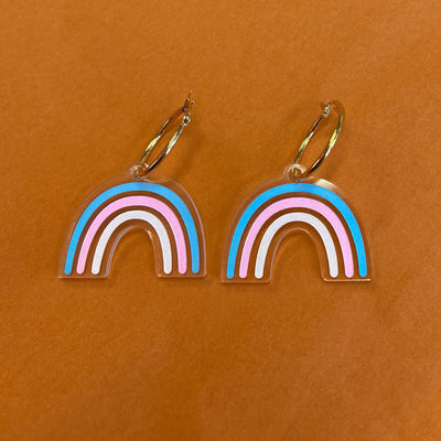 Pride Rainbows 🏳️‍🌈 - Transgender Rainbow Hoop Earrings - Sleepy Mountain