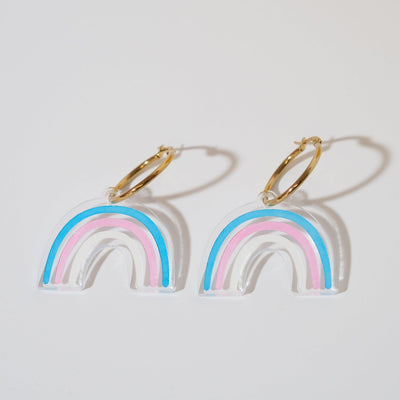 Pride Rainbows 🏳️‍🌈 - Transgender Rainbow Hoop Earrings - Sleepy Mountain