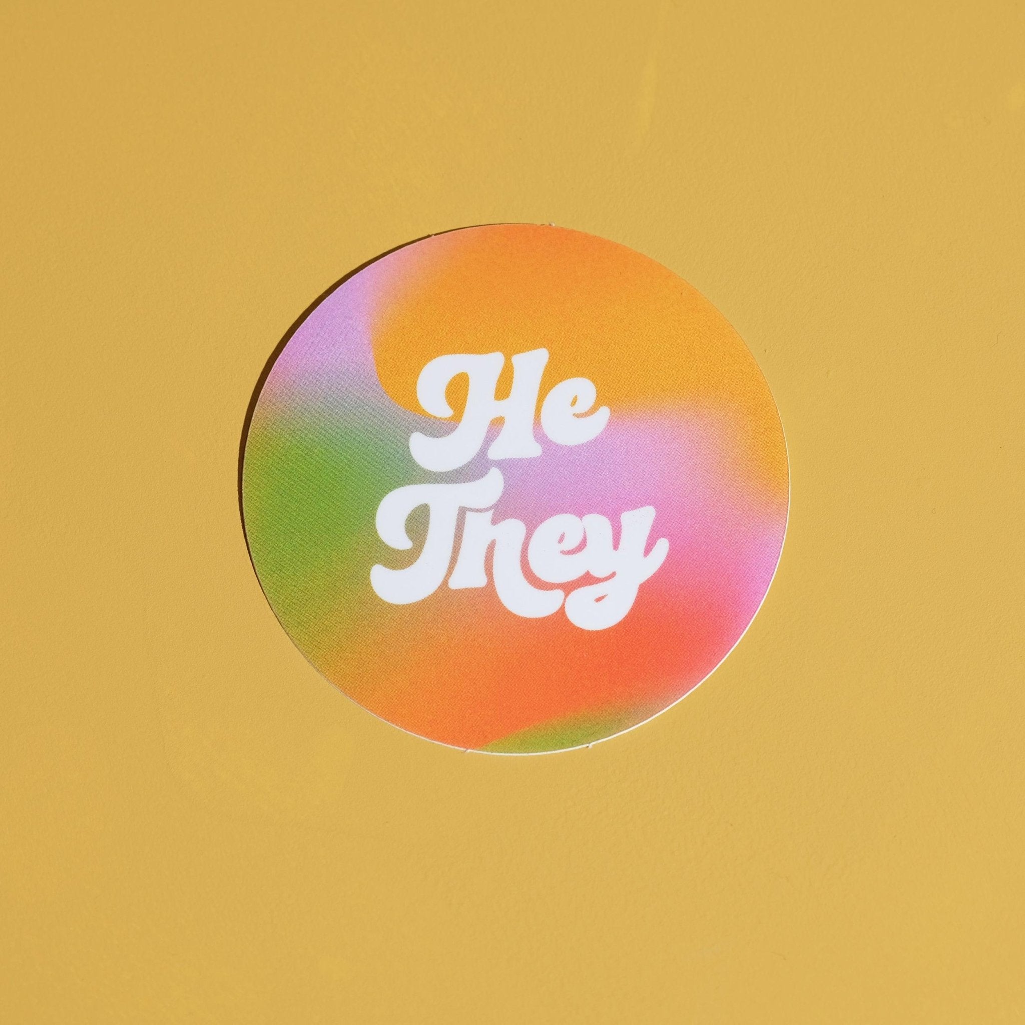 Pronoun Sticker - He/They - Sleepy Mountain