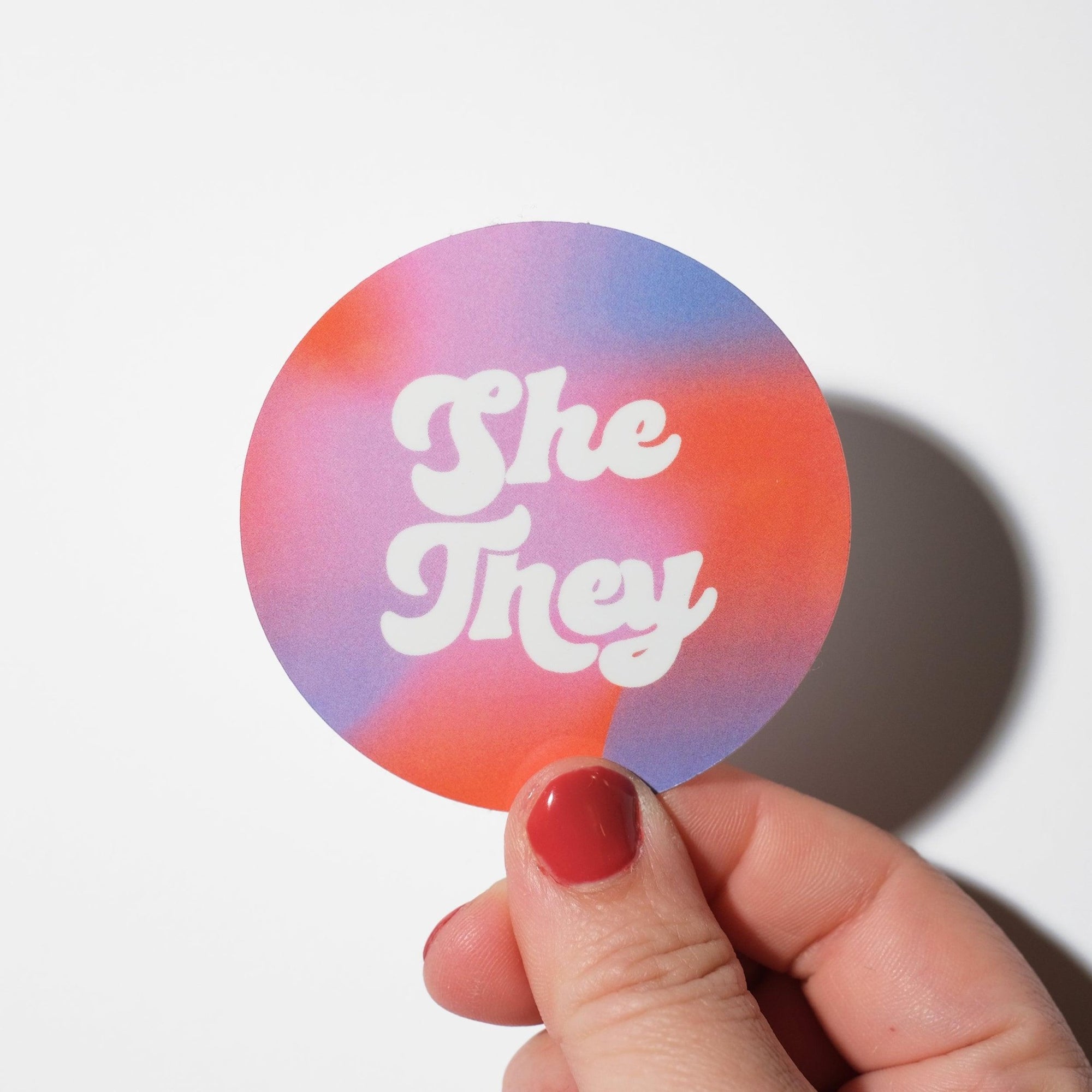 Pronoun Sticker - She/They - Sleepy Mountain