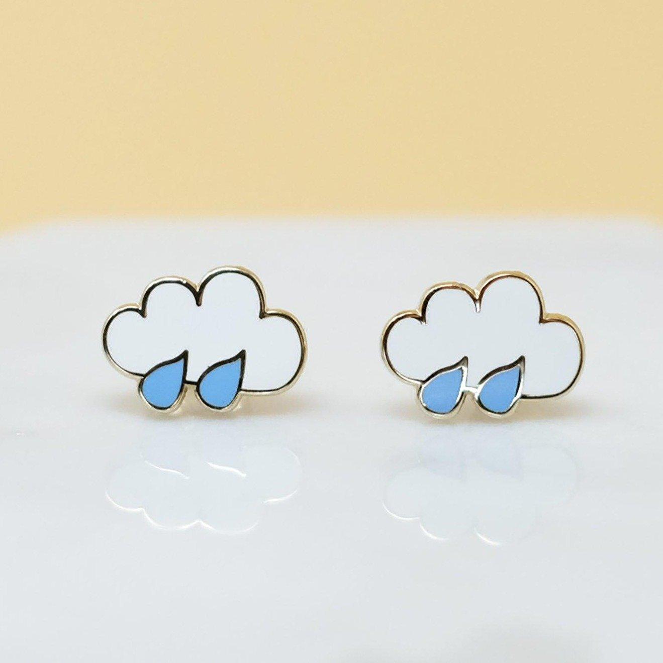 Rain Cloud Earrings - Sleepy Mountain