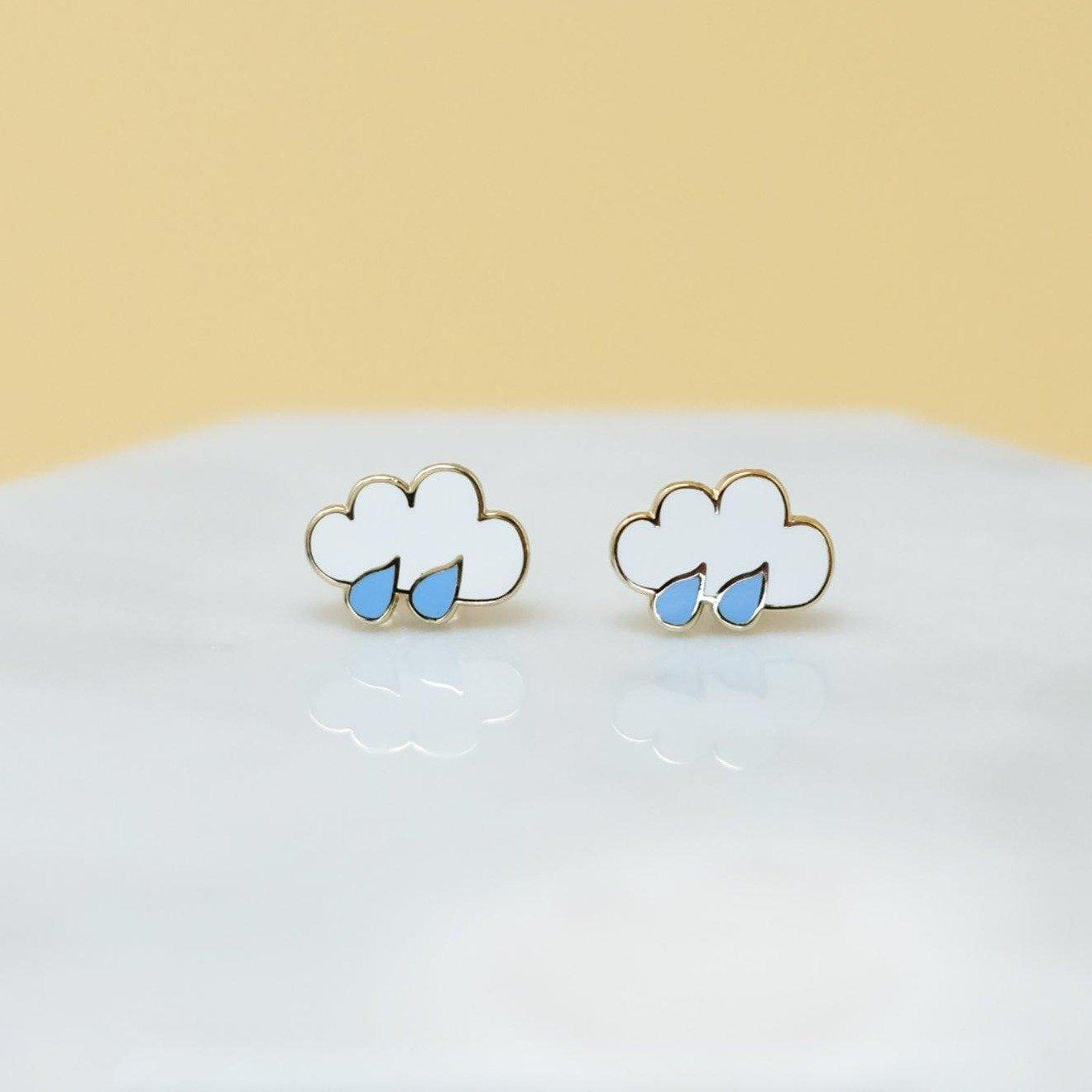 Rain Cloud Earrings - Sleepy Mountain
