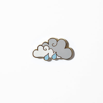 Rain Cloud Enamel Pin - Sleepy Mountain