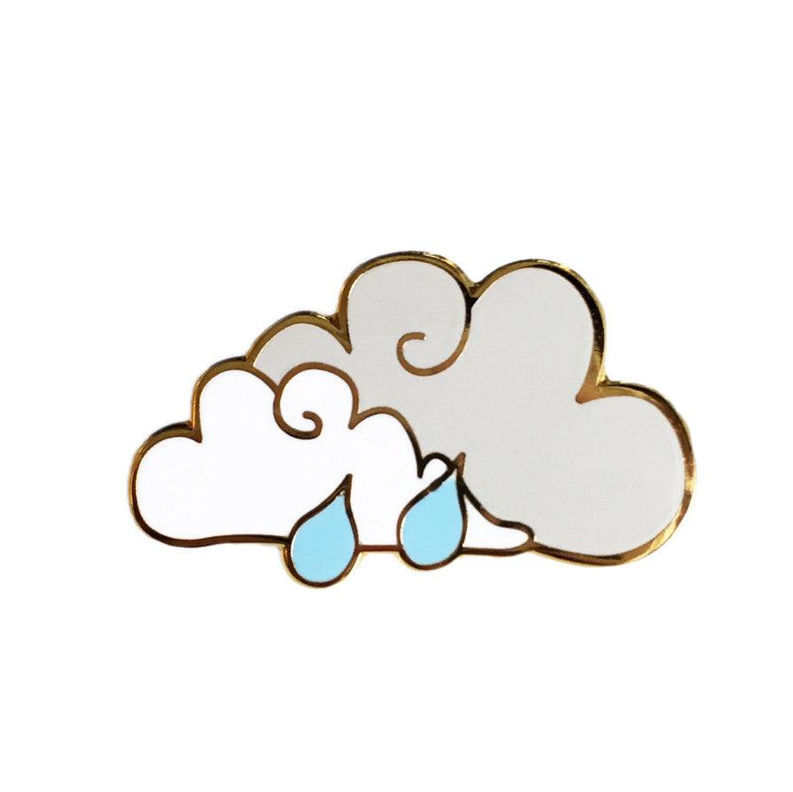 Rain Cloud Enamel Pin - Sleepy Mountain