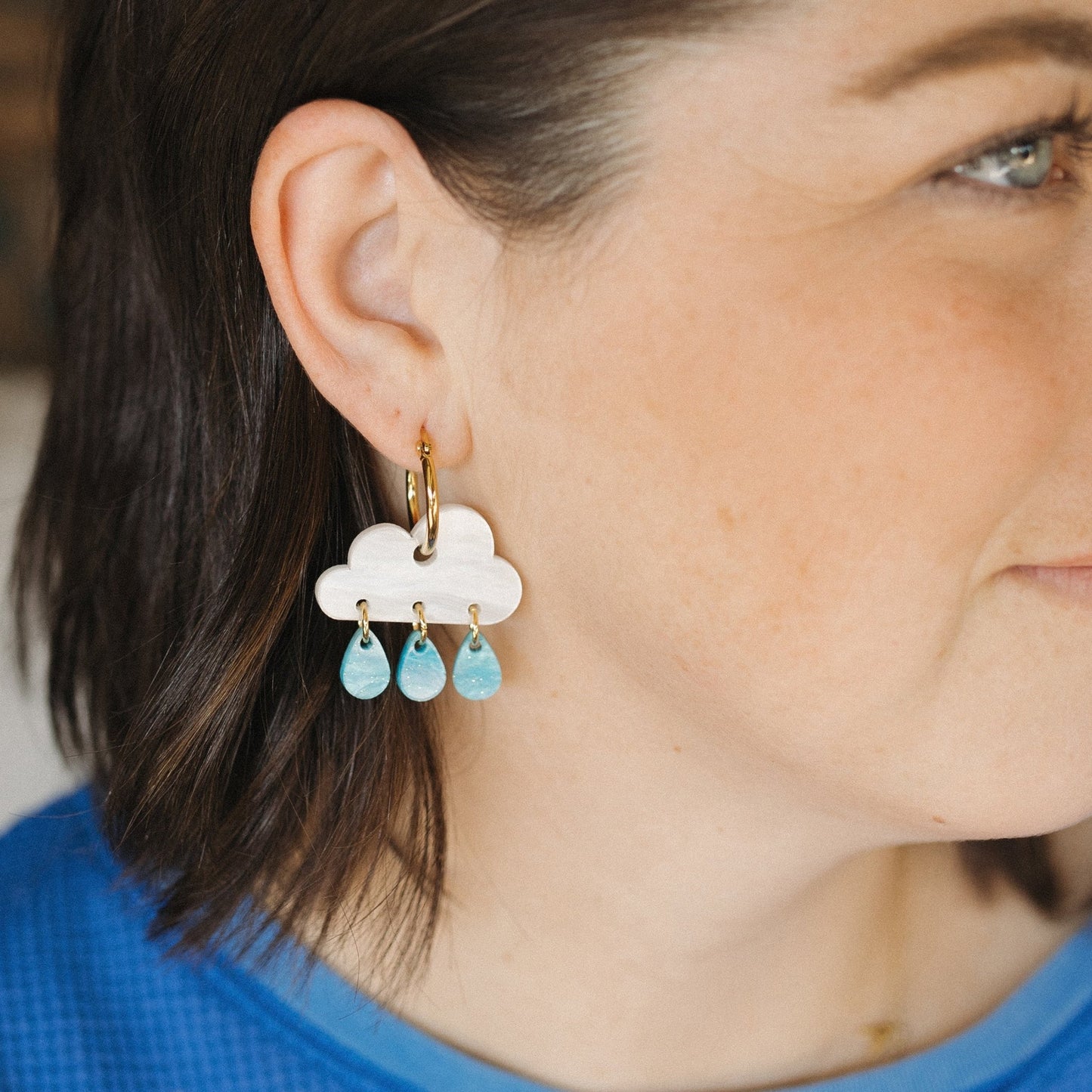 Rain Cloud Hoop Earrings - Sleepy Mountain