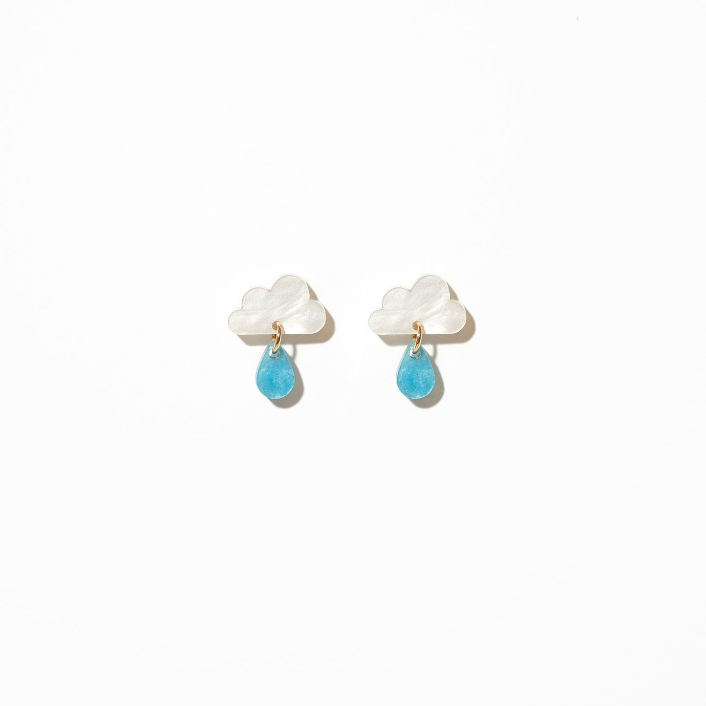Rain cloud mini dangle earrings - Sleepy Mountain