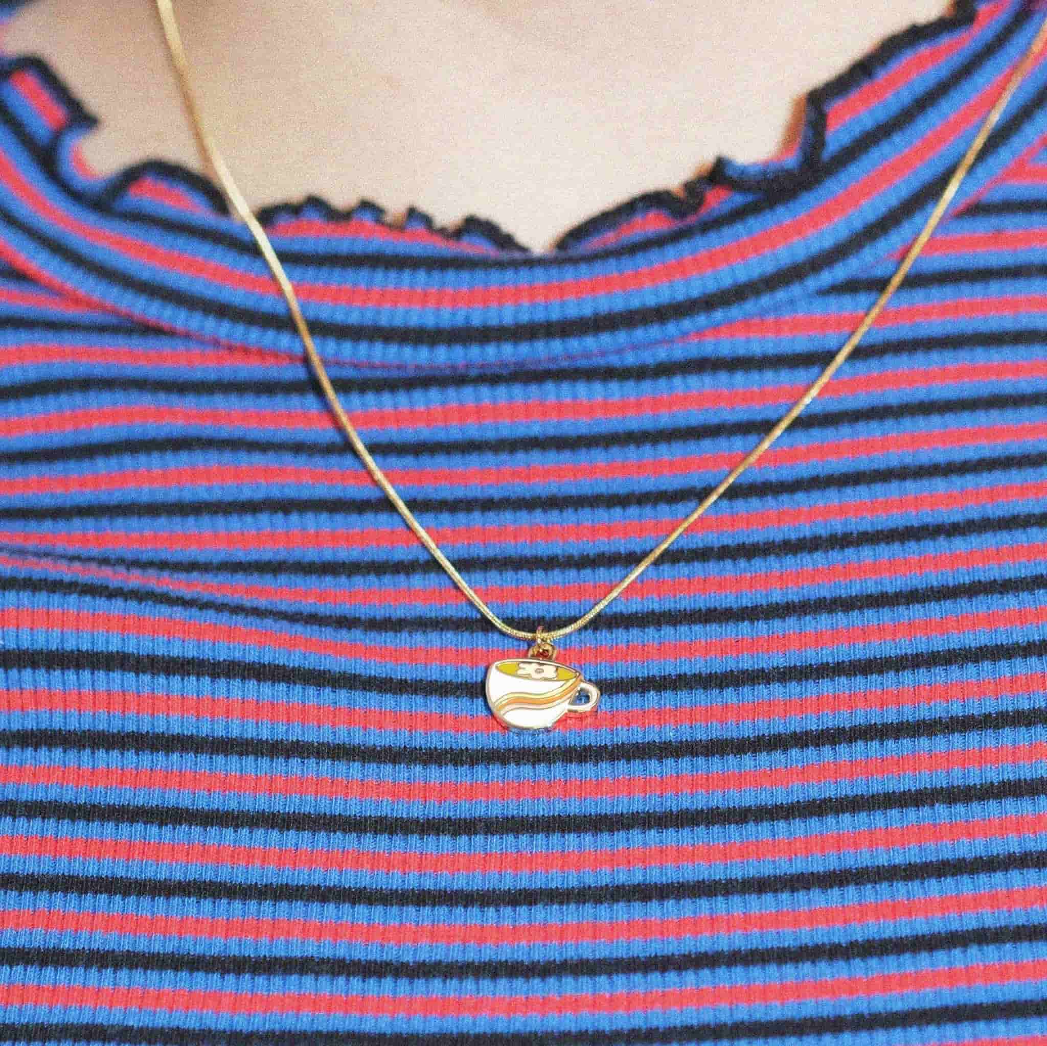 Rainbow Daisy Coffee Latte Charm Necklace - Sleepy Mountain