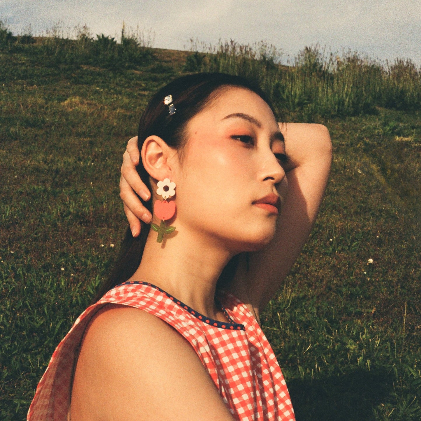 Red Tulip Dangle Earrings - Sleepy Mountain