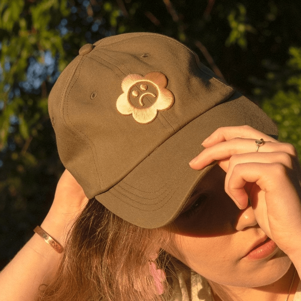 Sad Flower Olive Dad Hat - Sleepy Mountain