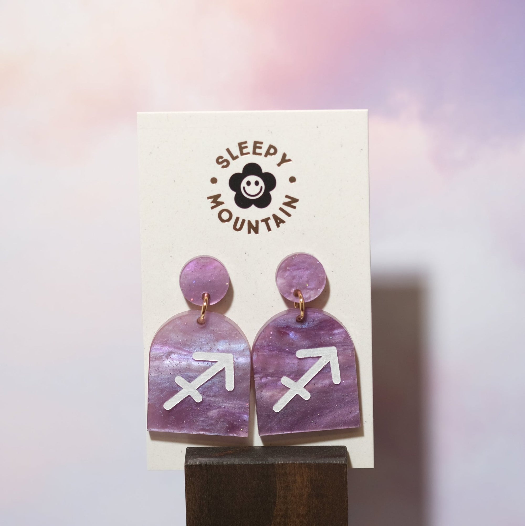 Sagittarius Zodiac Earrings - Sleepy Mountain