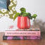 Scalloped Ceramic Planter – Cherry Red Stripes - Sleepy Mountain