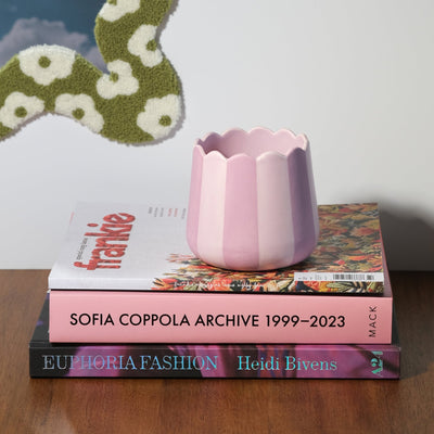 Scalloped Planter - Lilac Stripes - Sleepy Mountain