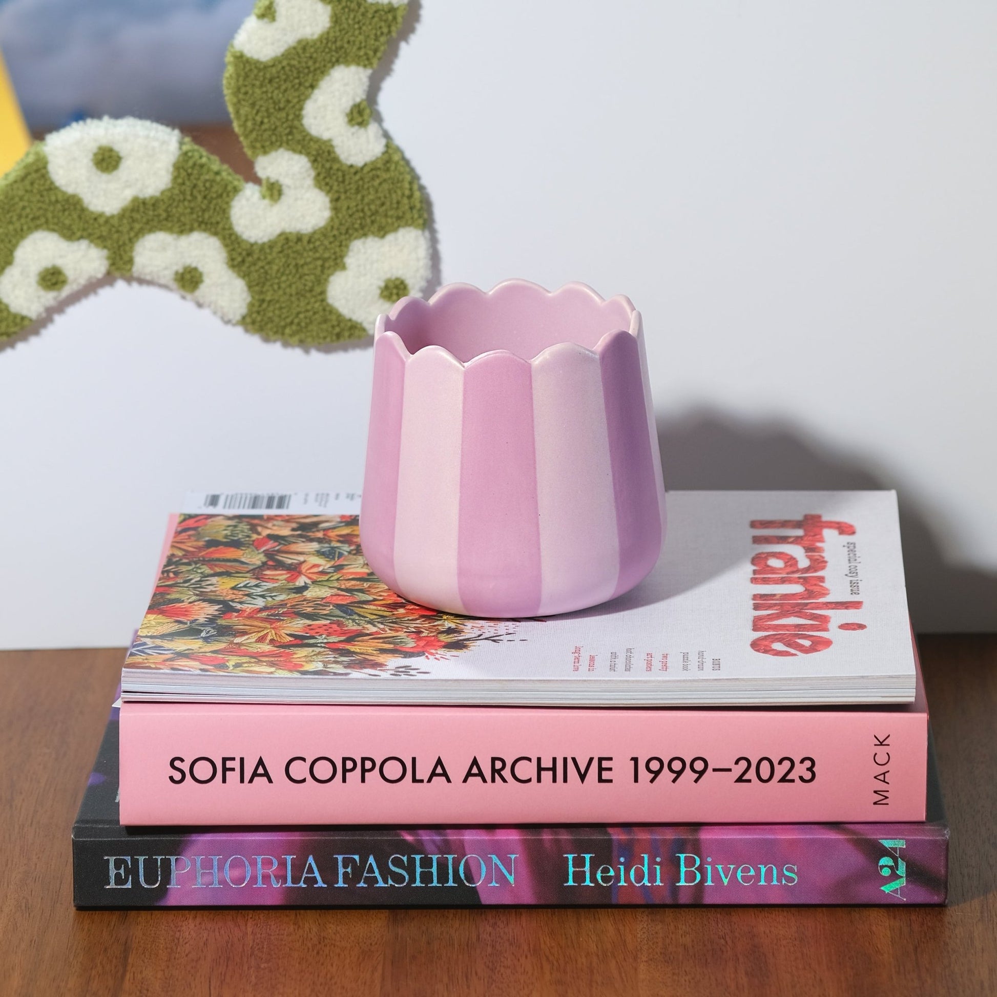 Scalloped Planter - Lilac Stripes - Sleepy Mountain