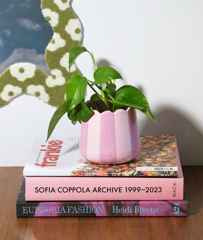 Scalloped Planter - Lilac Stripes - Sleepy Mountain