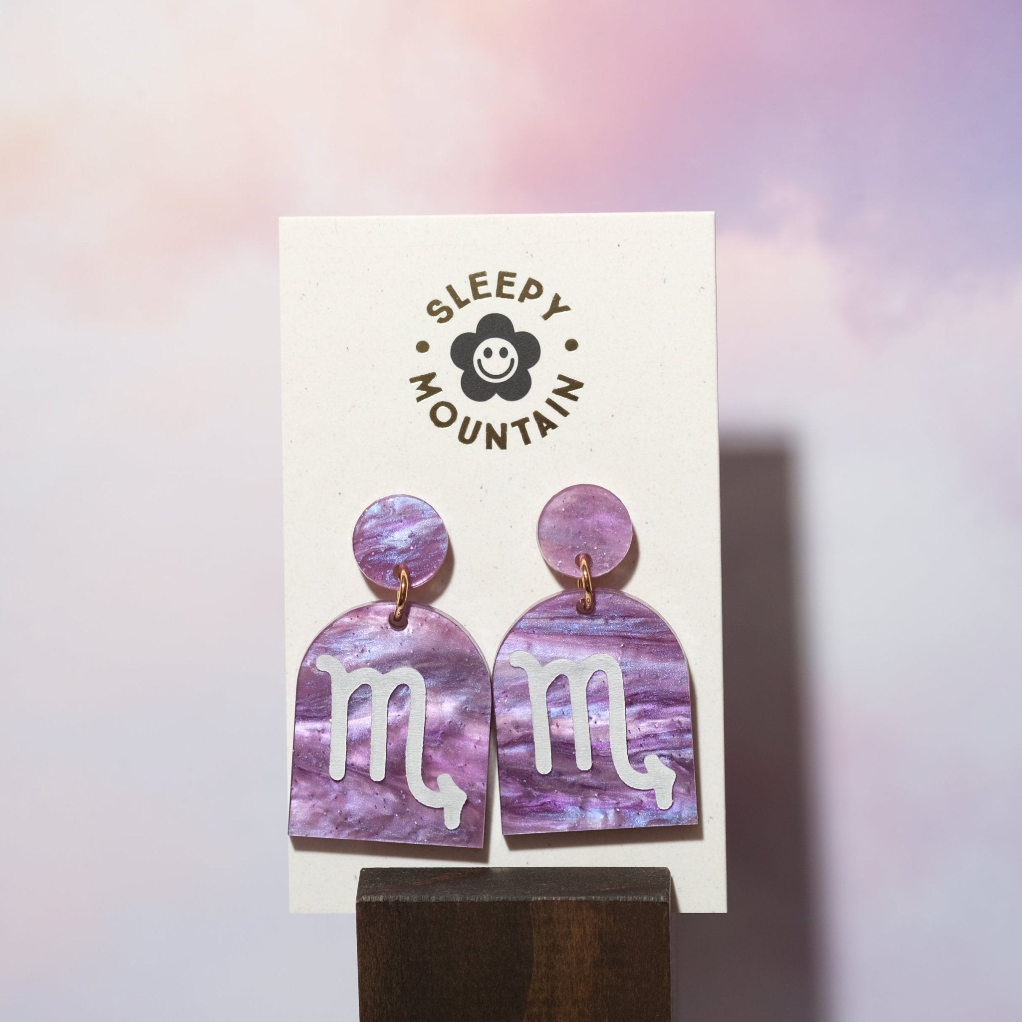 Scorpio Zodiac Earrings - Sleepy Mountain
