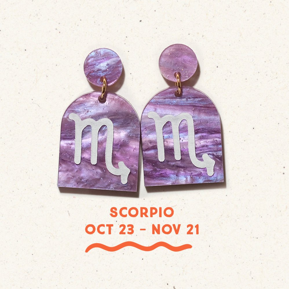 Scorpio Zodiac Earrings - Sleepy Mountain