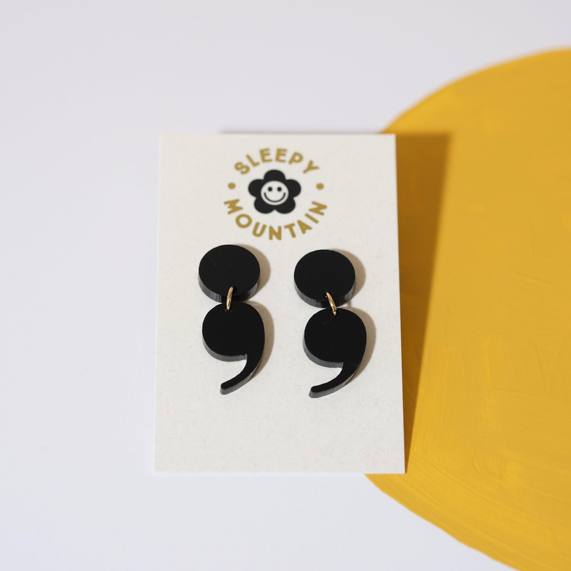 Semicolon Dangle Earrings - Sleepy Mountain