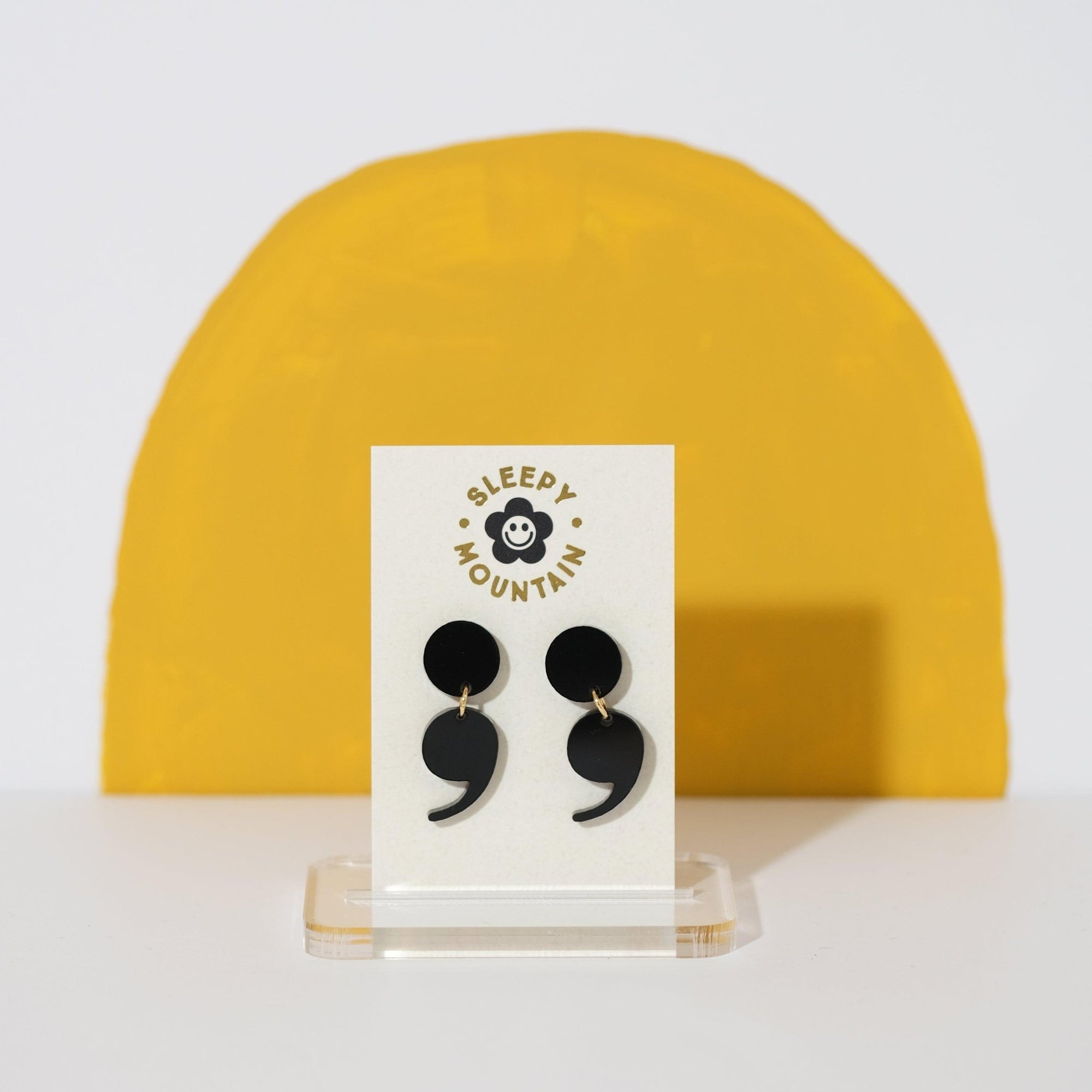 Semicolon Dangle Earrings - Sleepy Mountain