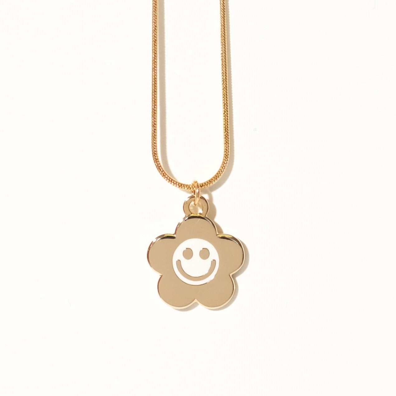 Smiley Daisy Charm Necklace - Sleepy Mountain