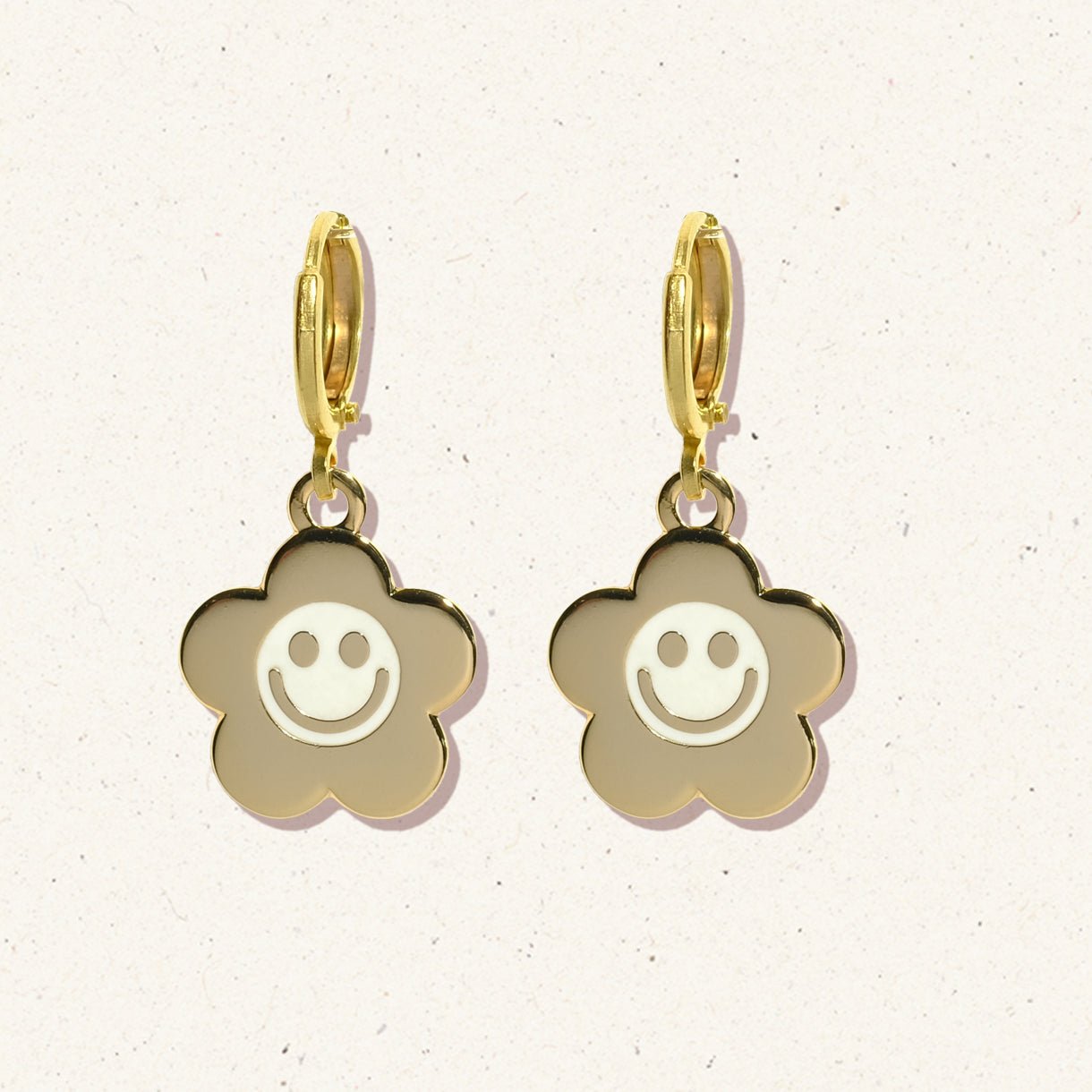 Smiley Daisy Huggie Hoop Earrings - Sleepy Mountain