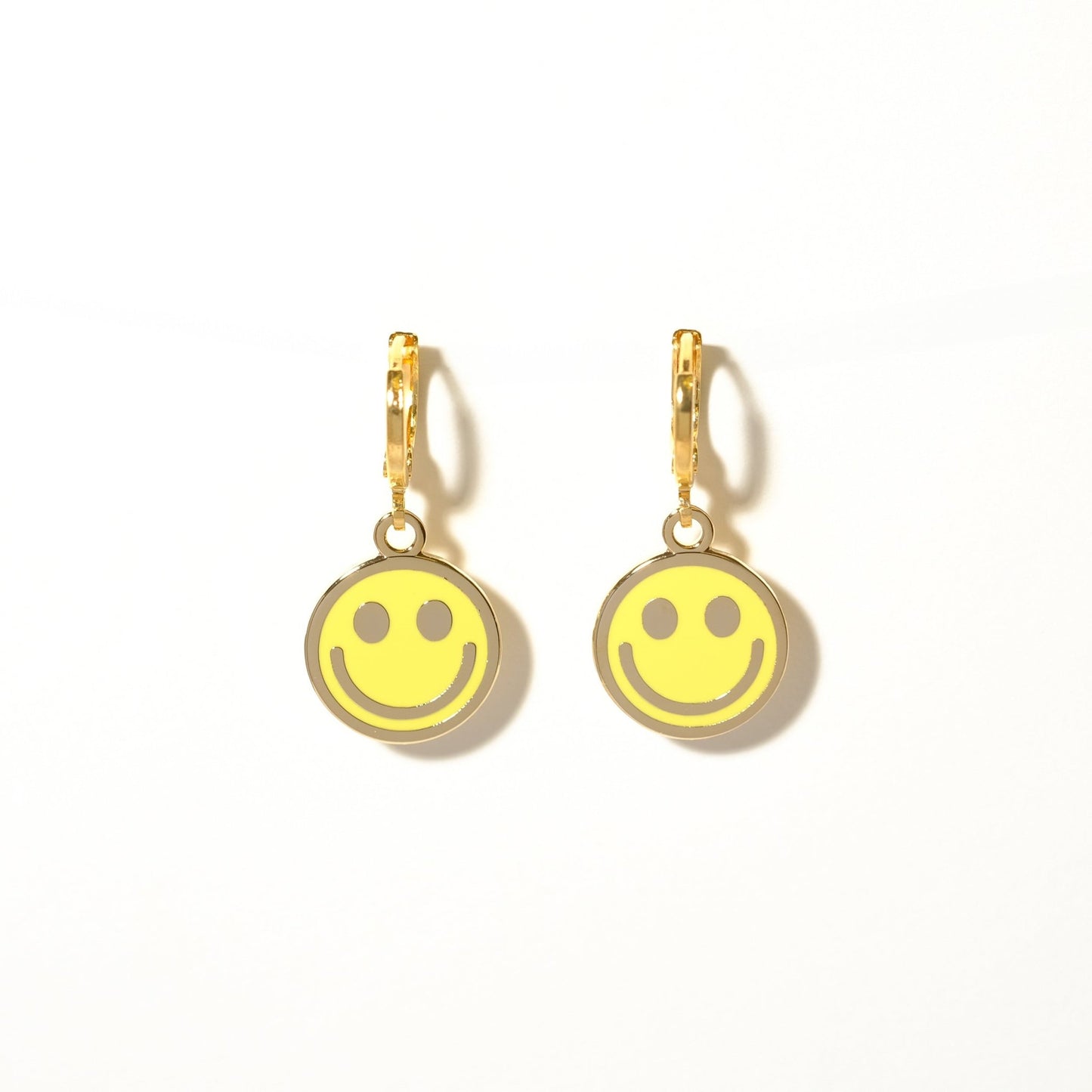 Smiley face huggie hoop earrings - Sleepy Mountain