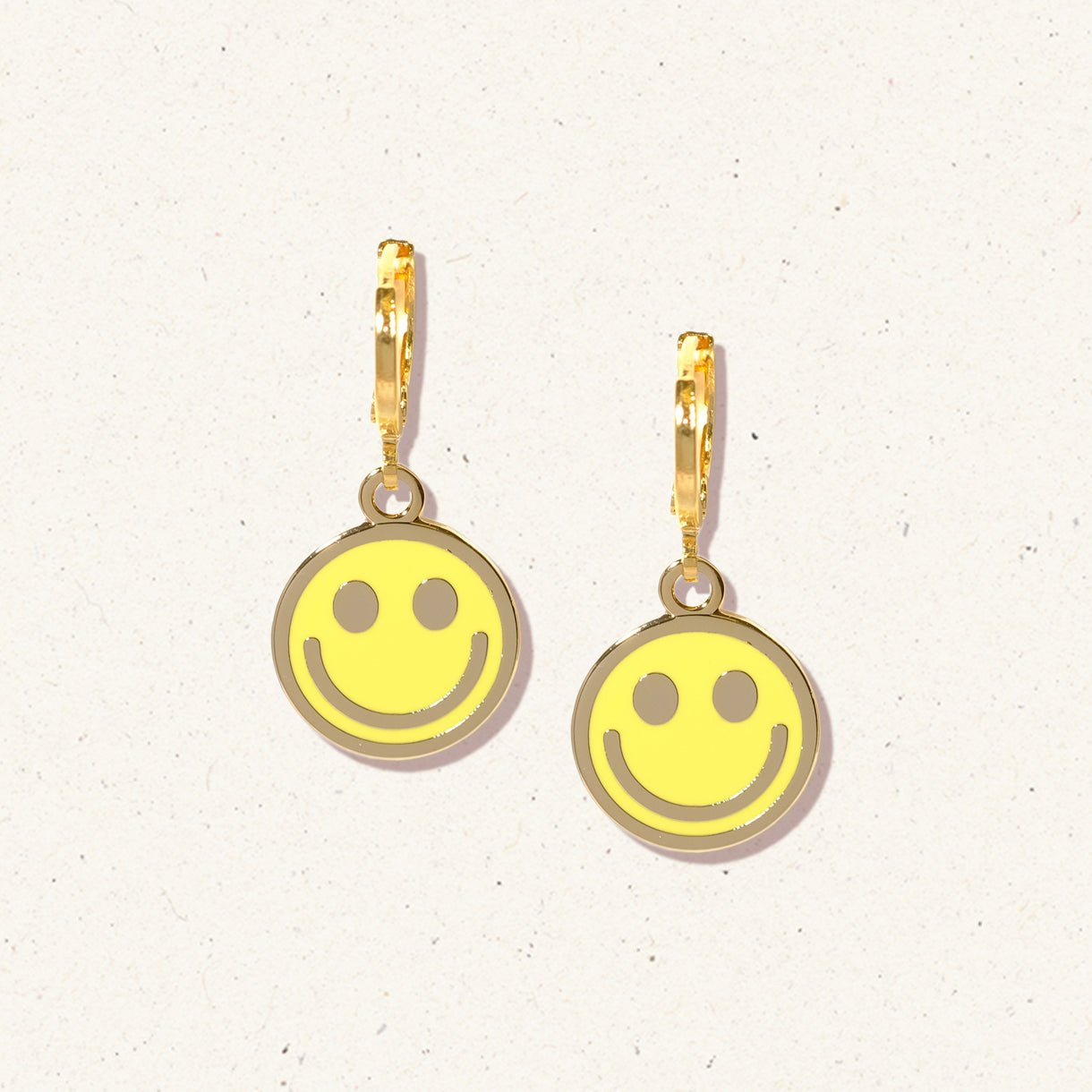 Smiley face huggie hoop earrings - Sleepy Mountain