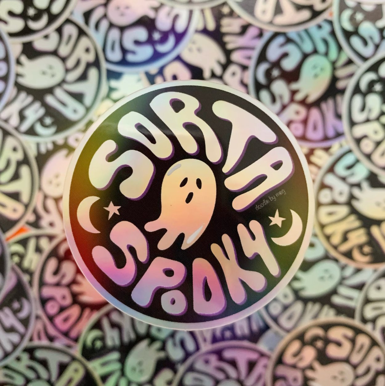 Sorta Spooky sticker - Doodle by Meg - Sleepy Mountain