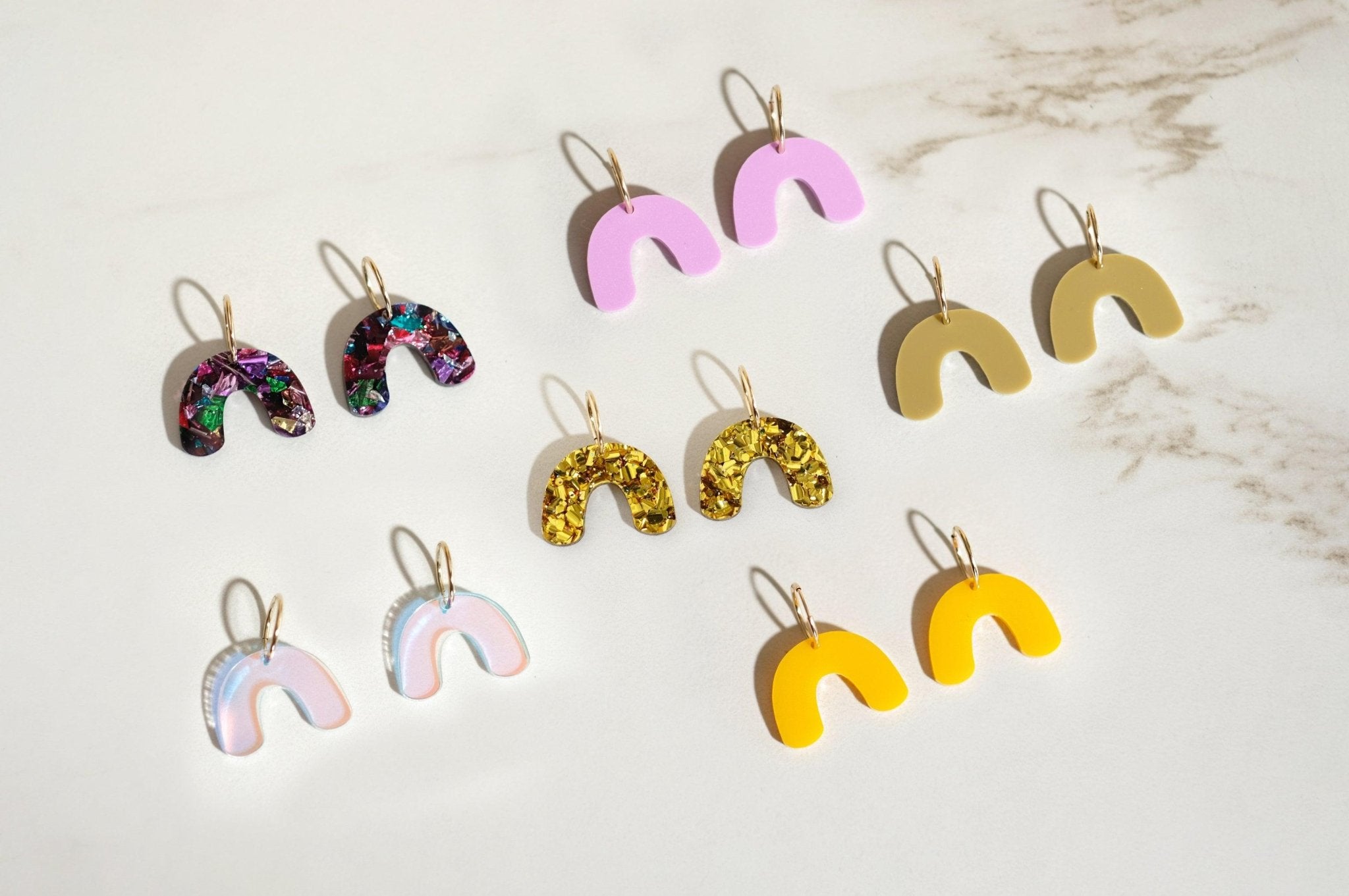 Sparkly Gold - Mini Arch Hoop Earrings - Sleepy Mountain